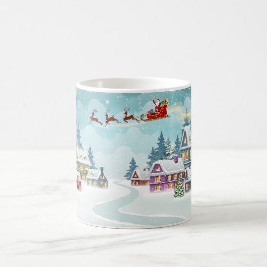 Weihnachten und Rentier auf Weihnachten Hintergrun Kaffeetasse (Mittel)