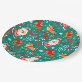 Weihnachten und Rentier Pappteller (Schrägansicht)