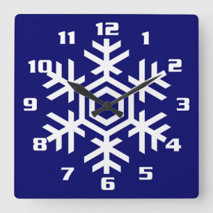 Weihnachten und saisonale Wohngestaltung Weißer Sc Quadratische Wanduhr