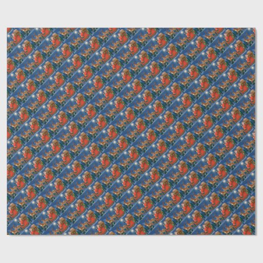 Weihnachten und Schlitten Geschenkpapier (Flach)