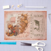 Weihnachten und Schlitten mit Rentier Decoupage Seidenpapier (Handwerk)