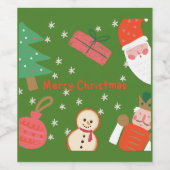 Weihnachten und Schneeflocken Weinetikett (Einzelnes Label)