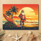 Weihnachten und Surfbrett Retro Surfing Strand Wei