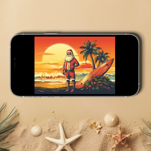 Weihnachten und Surfbrett Retro Surfing Strand Wei