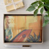 Weihnachten und Surfbrett Retro Surfing Strand Wei Seidenpapier (Geschenk)