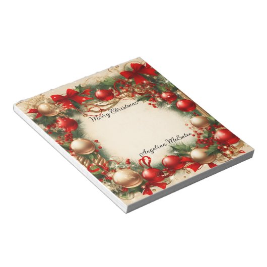 Weihnachten und Urlaub Notizblock (angewinkelt)