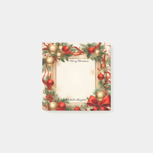 Weihnachten und Urlaub Post-it Klebezettel (Vorderseite)