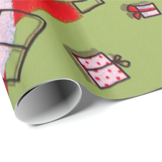 Weihnachten und Weihnachten Der Mensch und die Wei Geschenkpapier (Rolleneckpunkt)