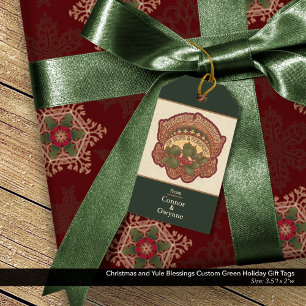 Weihnachten und Weihnachten Segnung Custom Green H Geschenkanhänger