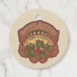 Weihnachten und Weihnachten Segnungen Vintage Stil Geschenkanhänger
