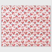 Weihnachten und Weihnachtsmann weiß Geschenkpapier (Flach)