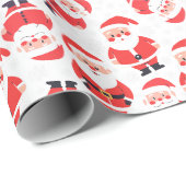 Weihnachten und Weihnachtsmann weiß Geschenkpapier (Rolleneckpunkt)