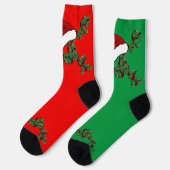 Weihnachten und Weihnachtsmannmütze Mismatch Socken (Linkes Detail)