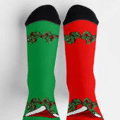 Weihnachten und Weihnachtsmannmütze Mismatch Socken (Oben)