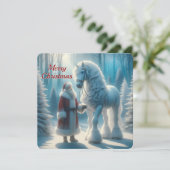 Weihnachten und Weißes Pferd Magisch (Stehend Vorderseite)