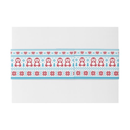 Weihnachten und Winter gestricktes Muster Einladungsbanderole (Rückseitenbeispiel)