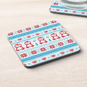 Weihnachten und Winter gestricktes Muster Getränkeuntersetzer (Linke Seite)