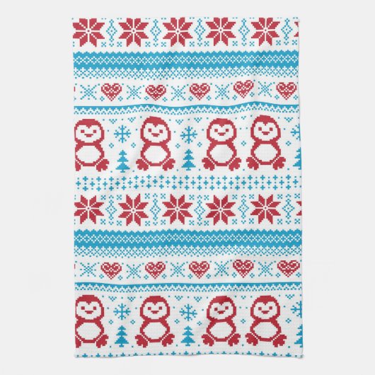 Weihnachten und Winter gestricktes Muster Handtuch (Vertikal)