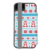 Weihnachten und Winter gestricktes Muster Incipio iPhone Geldbeutel-Hülle (Folio Rückseite)