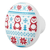 Weihnachten und Winter gestricktes Muster Keramikknauf (Rechts)