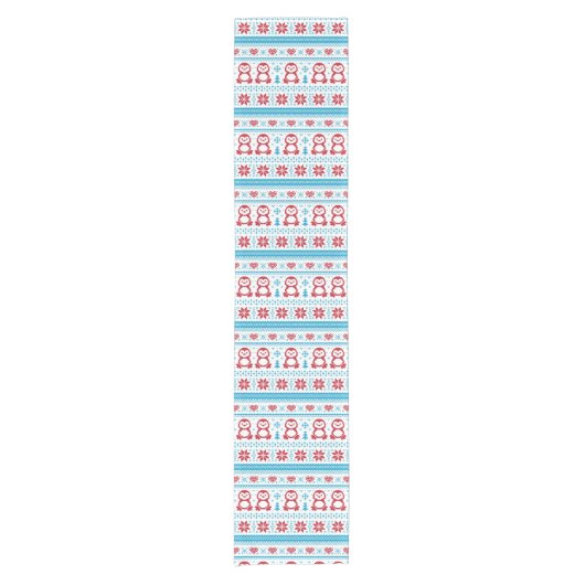 Weihnachten und Winter gestricktes Muster Kurzer Tischläufer (Vorderseite)