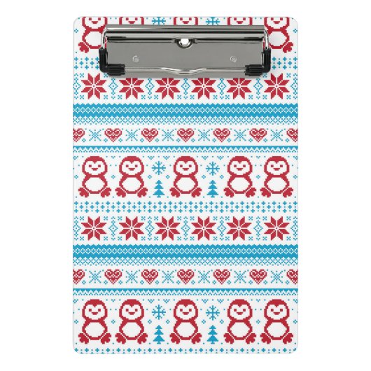 Weihnachten und Winter gestricktes Muster Mini Klemmbrett (Vorderseite)