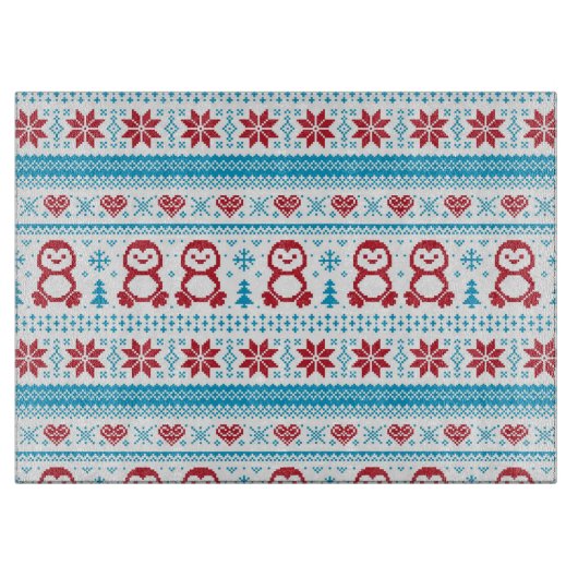Weihnachten und Winter gestricktes Muster Schneidebrett (Vorderseite)