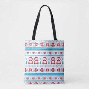 Weihnachten und Winter gestricktes Muster Tasche