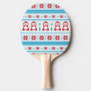 Weihnachten und Winter gestricktes Muster Tischtennis Schläger