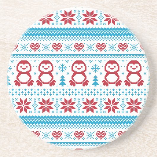 Weihnachten und Winter gestricktes Muster Untersetzer (Vorne)