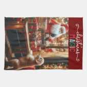 Weihnachten und Wünsche Geschirrtuch (Horizontal)