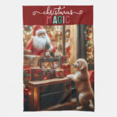 Weihnachten und Wünsche Geschirrtuch (Vertikal)