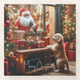 Weihnachten und Wünsche Glasuntersetzer