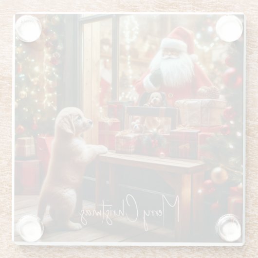 Weihnachten und Wünsche Glasuntersetzer (Rückseite)