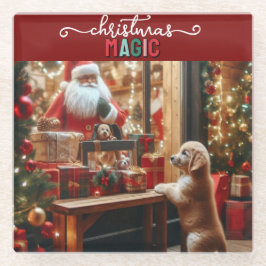 Weihnachten und Wünsche Glasuntersetzer