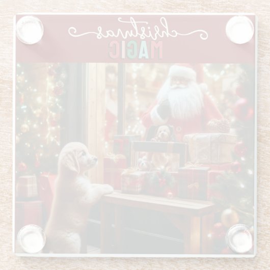 Weihnachten und Wünsche Glasuntersetzer (Rückseite)