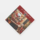 Weihnachten und Wünsche Serviette (Ecke)