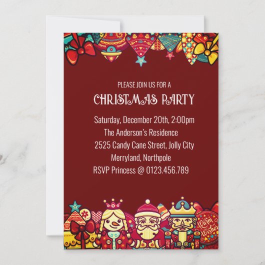 Weihnachten und Zusammenkommen Party Einladung (Vorderseite)