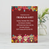 Weihnachten und Zusammenkommen Party Einladung (Stehend Vorderseite)