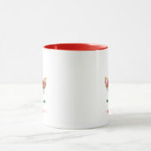 Weihnachten Unicorn Red Floral Green Lashes Name Tasse (Zentrum)