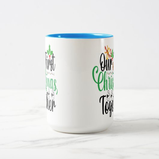Weihnachten - unsere ersten Weihnachten zusammen T Zweifarbige Tasse (Mittel)