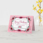 Weihnachten Unsere Freunde Burgund Pink Blume Karte (Gelbe Blume)