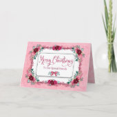 Weihnachten Unsere Freunde Burgund Pink Blume Karte (Vorderseite)
