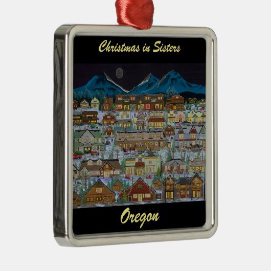Weihnachten unter dem Kaskadengebirge Ornament Aus Metall (Rechts)