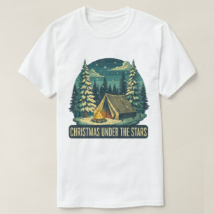 Weihnachten unter dem Sternen Camping Szene T-Shirt