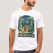 Weihnachten unter dem Sternen Camping Szene T-Shirt (Vorderseite)