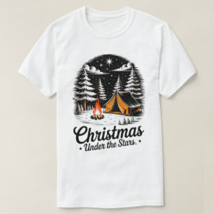 Weihnachten unter dem Sternen Camping Szene T-Shirt