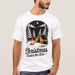 Weihnachten unter dem Sternen Camping Szene T-Shirt