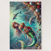 Weihnachten unter der Meerjungfrau Puzzle (Vertikal)