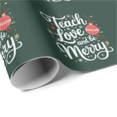 Weihnachten Unterrichten Liebe & Be Merry Funny Te Geschenkpapier (Rolleneckpunkt)